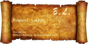 Bagosi Lajos névjegykártya